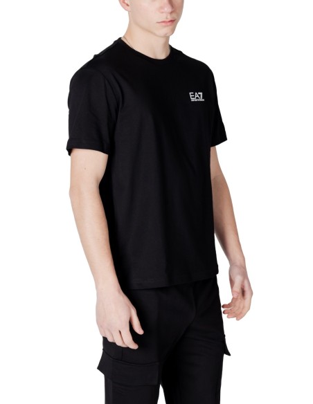 EA7 T-Shirt Homme – Noir, imprimé moderne et coton doux