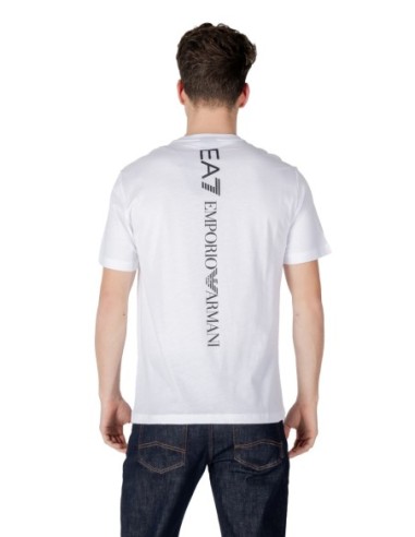 EA7 T-Shirt Homme – Blanc, imprimé moderne et coton doux