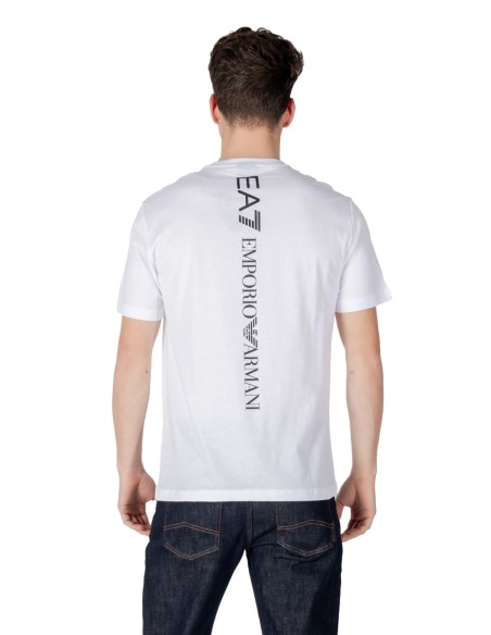 EA7 T-Shirt Homme – Blanc, imprimé moderne et coton doux