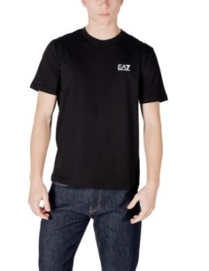 EA7 T-Shirt Homme – Noir, coton doux et style épuré