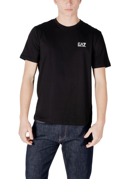 EA7 T-Shirt Homme – Noir, coton doux et style épuré
