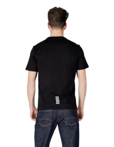 EA7 T-Shirt Homme – Noir, coton doux et style épuré