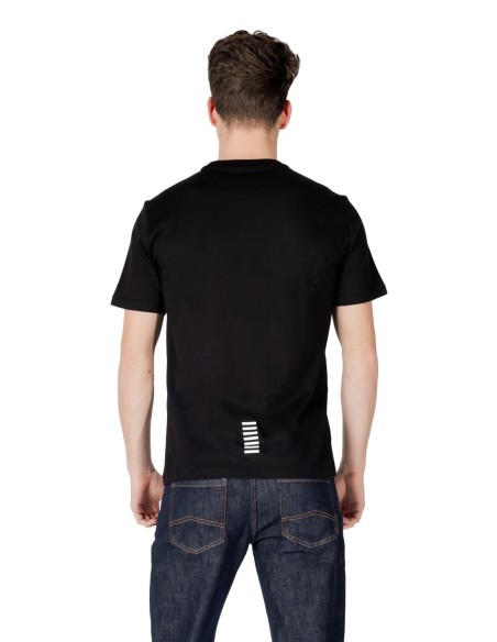 EA7 T-Shirt Homme – Noir, coton doux et style épuré