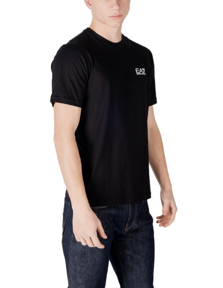 EA7 T-Shirt Homme – Noir, coton doux et style épuré
