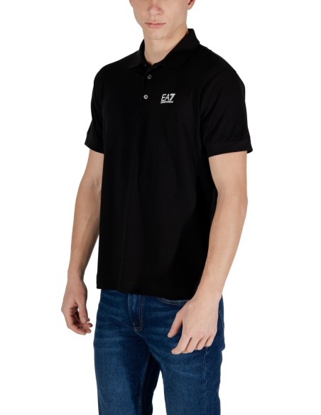 EA7 Polo Homme – Noir, coupe moderne et confort stretch