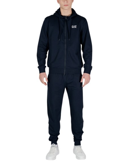 EA7 Survêtement Homme – Bleu, capuche et confort premium