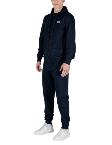 EA7 Survêtement Homme – Bleu, capuche et confort premium