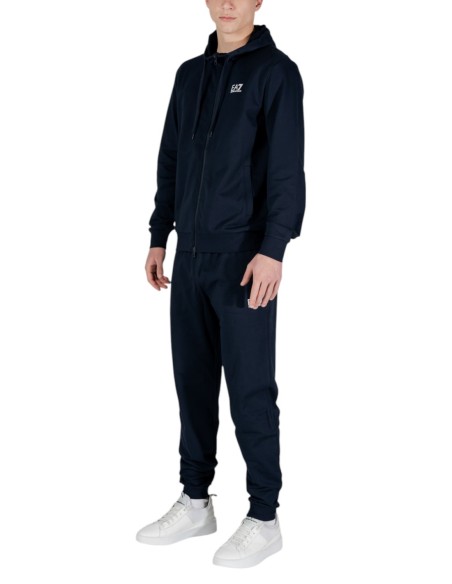 EA7 Survêtement Homme – Bleu, capuche et confort premium