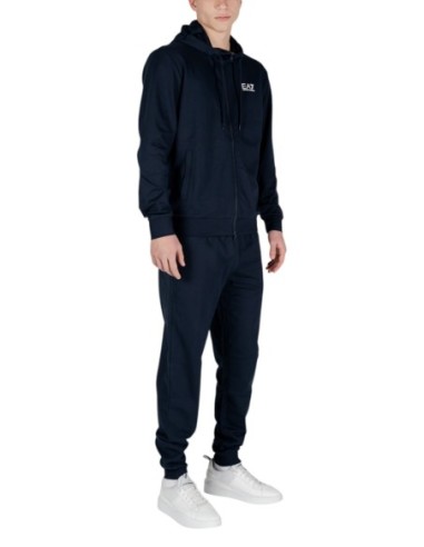 EA7 Survêtement Homme – Bleu, capuche et confort premium