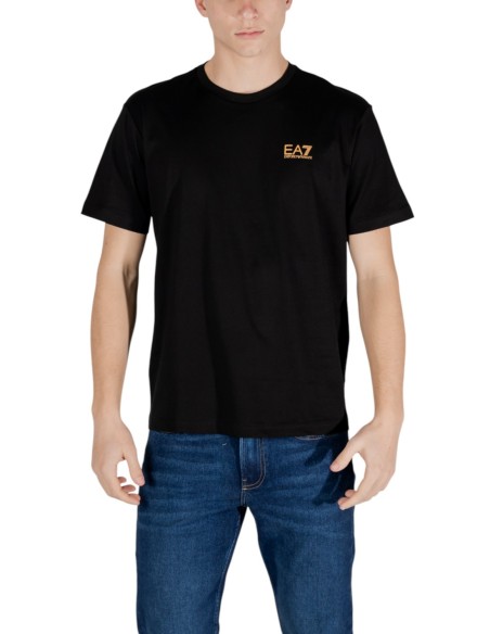 EA7 T-Shirt Homme – Noir, coton doux et style essentiel