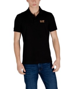 EA7 Polo Homme – Noir, coupe moderne et confort stretch