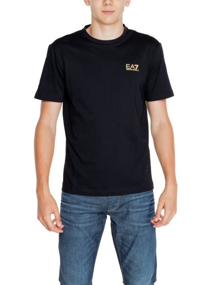 EA7 T-Shirt Homme – Noir, coton doux et style épuré