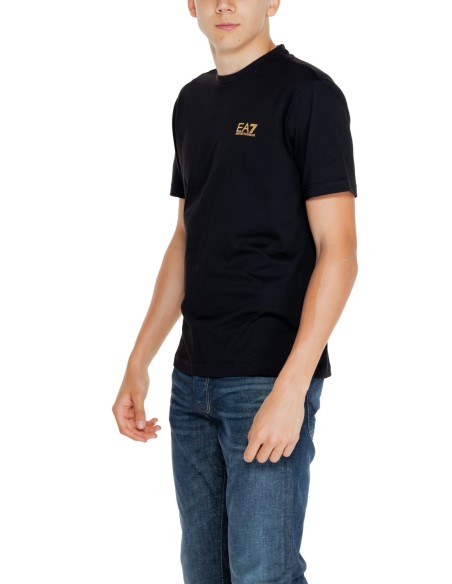 EA7 T-Shirt Homme – Noir, coton doux et style épuré