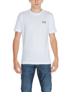 EA7 T-Shirt Homme – Blanc, coton doux et style épuré