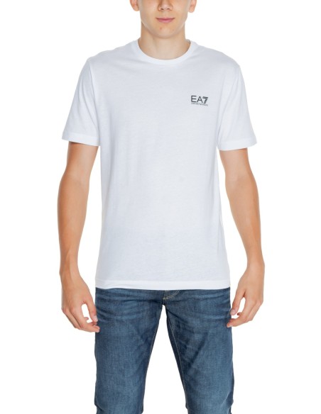 EA7 T-Shirt Homme – Blanc, coton doux et style épuré