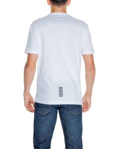 EA7 T-Shirt Homme – Blanc, coton doux et style épuré