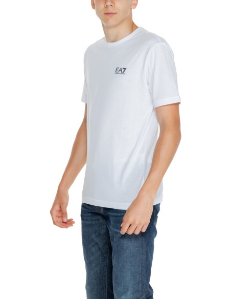 EA7 T-Shirt Homme – Blanc, coton doux et style épuré
