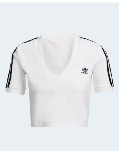 Top femme blanc coton Adidas