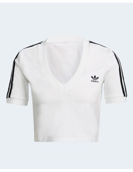 Top femme blanc coton Adidas