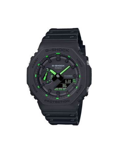 Montre homme Casio G‑Shock noire index vert – Style sportif