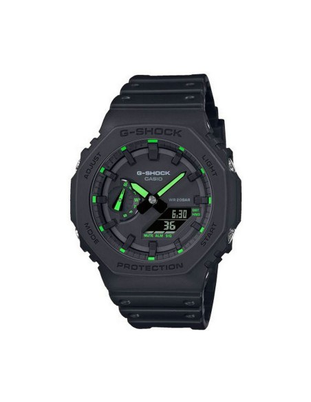 Montre homme Casio G‑Shock noire index vert – Style sportif