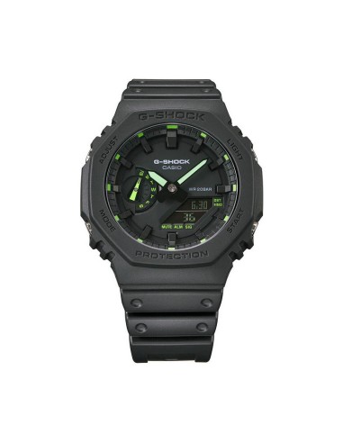 Montre homme Casio G‑Shock noire index vert – Style sportif