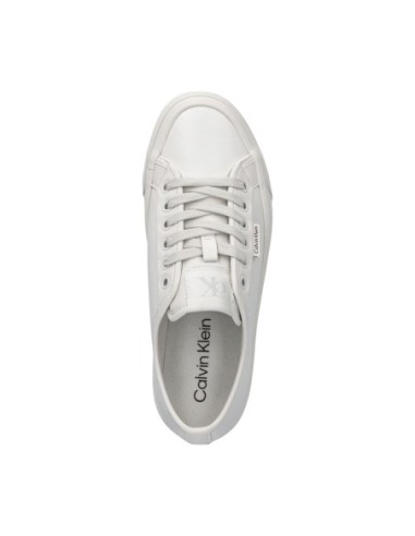 Calvin Klein Jeans Femme – Baskets cuir blanc à plateforme