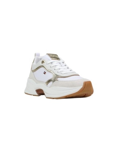 Tommy Hilfiger Femme – Baskets cuir doré