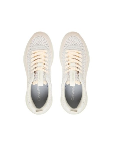 Calvin Klein Jeans Femme – Baskets cuir beige