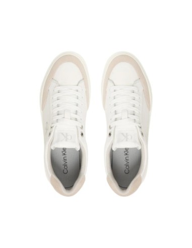 Calvin Klein Jeans Femme – Baskets cuir blanc