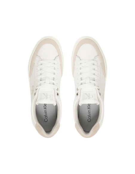 Calvin Klein Jeans Femme – Baskets cuir blanc