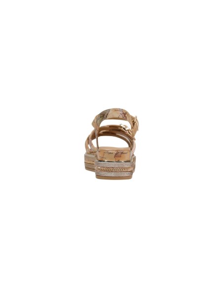 Prima Classe Femme – Baskets beige imprimé plateforme