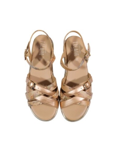 Prima Classe Femme – Baskets beige imprimé plateforme