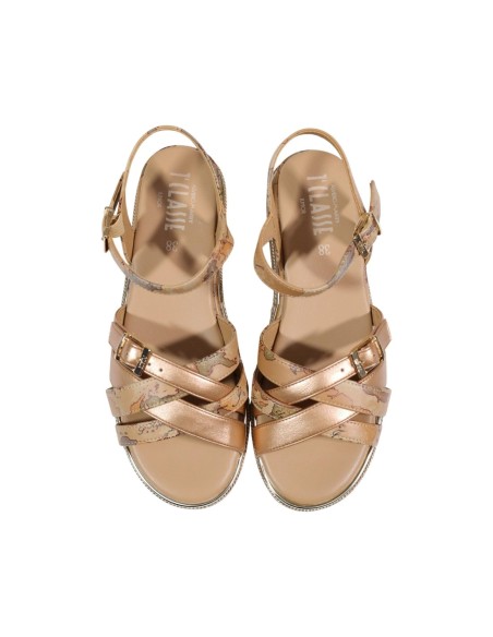 Prima Classe Femme – Baskets beige imprimé plateforme