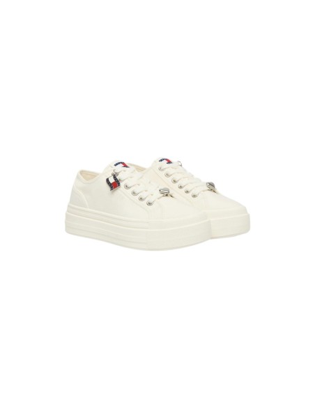 Tommy Hilfiger Jeans Femme – Baskets beige plateforme