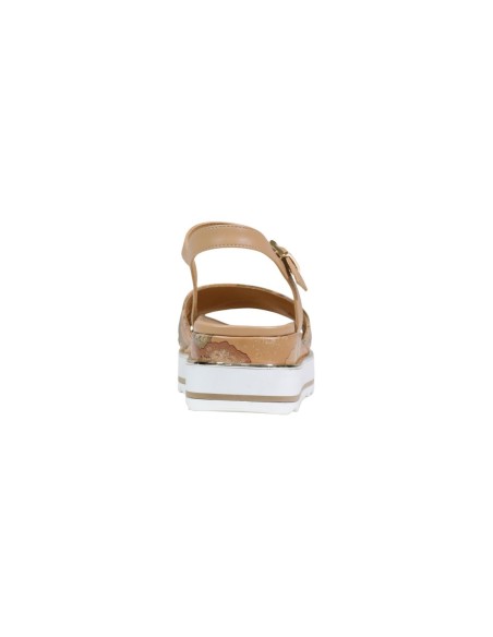 Sandales beige plateforme imprimée | Prima Classe