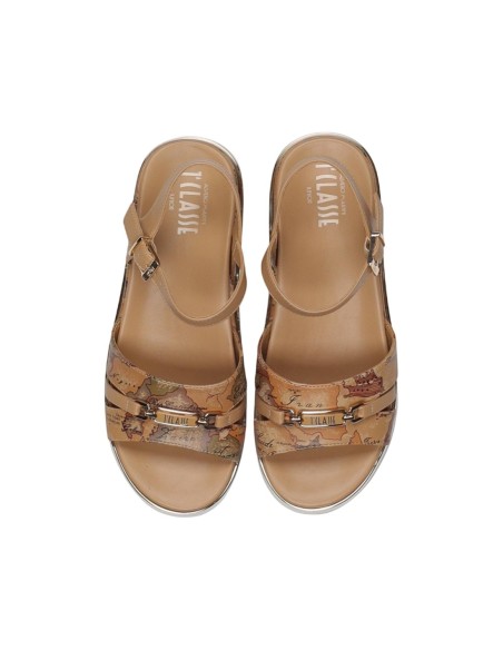 Sandales beige plateforme imprimée | Prima Classe