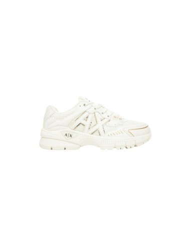 Baskets femme Armani Exchange blanches textile léger