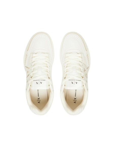 Baskets femme Armani Exchange blanches textile léger