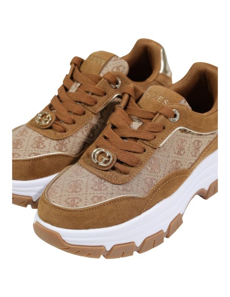 Guess – Baskets marron imprimées | Femme | Baskets
