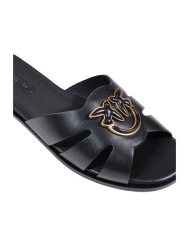 Mules Pinko noires cuir élégance estivale
