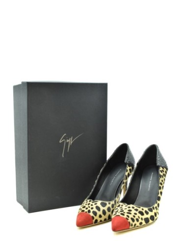 Giuseppe Zanotti – Escarpins beiges léopard | Femme | Escarpins