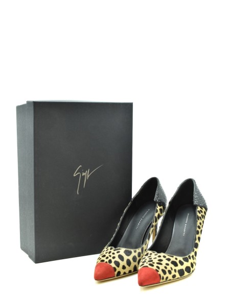 Giuseppe Zanotti – Escarpins beiges léopard | Femme | Escarpins