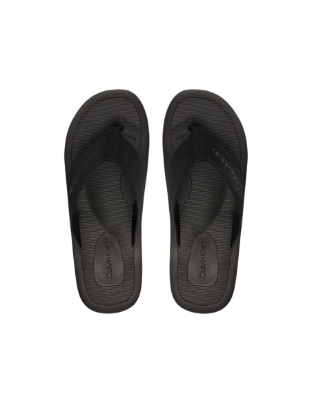 Mules homme Calvin Klein noires polyester essential