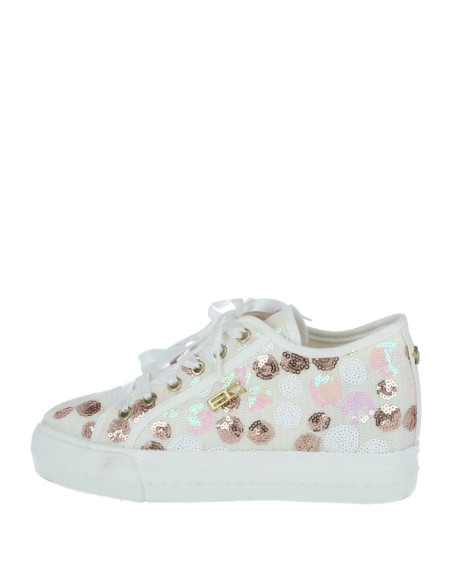 Baskets femme Enrico Coveri blanc pois glitter