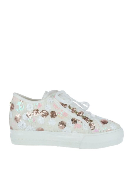 Baskets femme Enrico Coveri blanc pois glitter