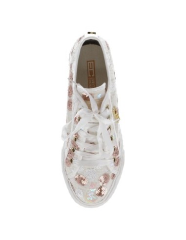 Baskets femme Enrico Coveri blanc pois glitter