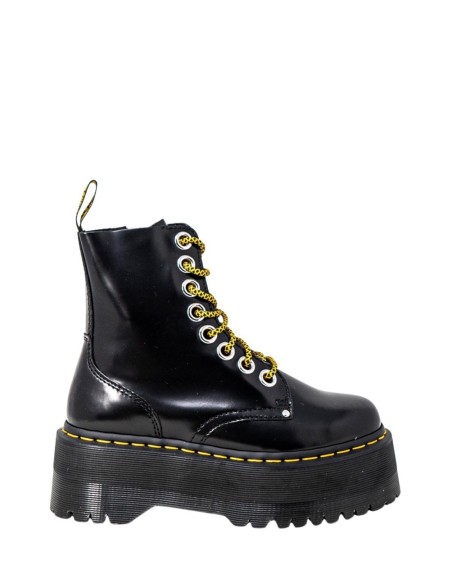 Bottes femme Dr. Martens noires leather textile