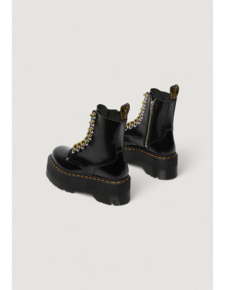 Bottes femme Dr. Martens noires leather textile