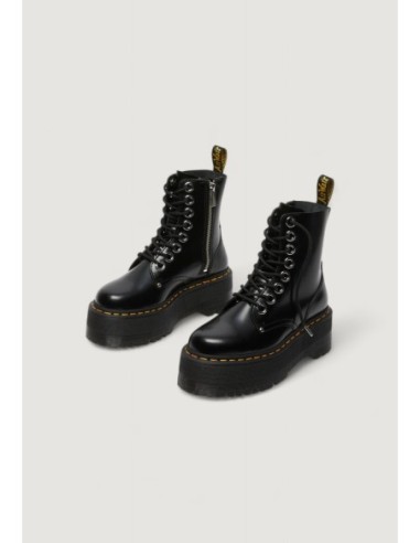 Bottes femme Dr. Martens noires leather textile